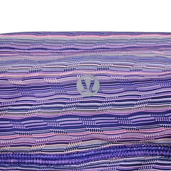 Lululemon Run Top Speed Crop Space Dye Twist Pink Purple Leggings Capris Size 6 - Picture 9 of 10